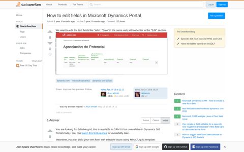 How to edit fields in Microsoft Dynamics Portal - Stack Overflow