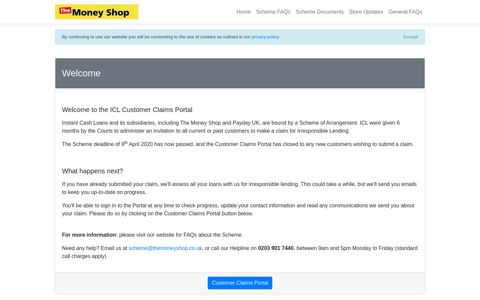 Claim Page - ICL - The Money Shop