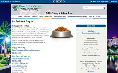 Public Safety - Animal Care Pet Food Bank Program