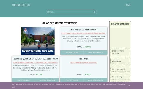 gl assessment testwise - General Information about Login