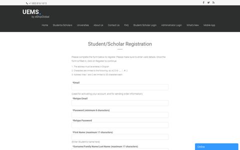 UEMS | Registration - eShipGlobal