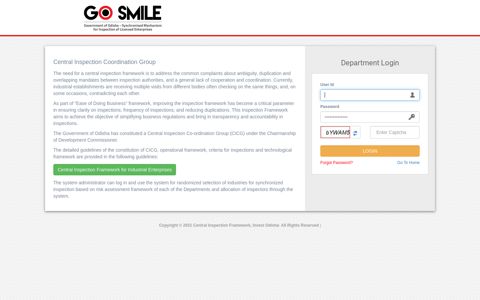Portal Login - GO-SMILE - Invest Odisha