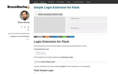 Simple Login Extension for Flask | python | flask | BrunoRocha ...