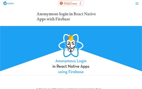 Anonymous login in React Native Apps with Firebase - Enappd