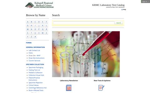 KRMC Laboratory Test Catalog