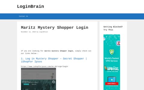 Maritz Mystery Shopper Log In Mystery Shopper | Ishopfor Ipsos