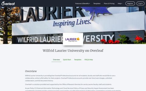 Wilfrid Laurier University on Overleaf