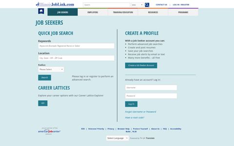 Job Seekers - | IllinoisJobLink.com