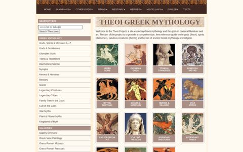 THEOI GREEK MYTHOLOGY - Exploring Mythology in ...
