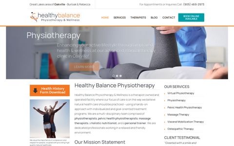 Oakville Physiotherapists | Healthy Balance