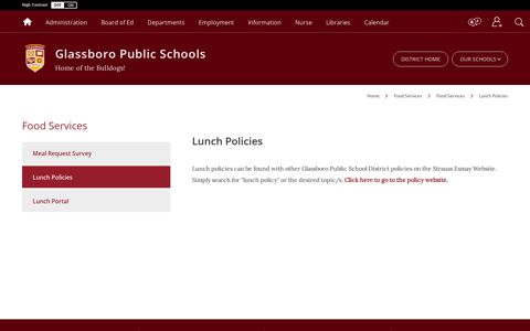 Food Services / Lunch Policies - Glassboro Public Schools