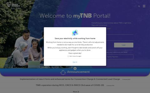 Welcome to myTNB Portal