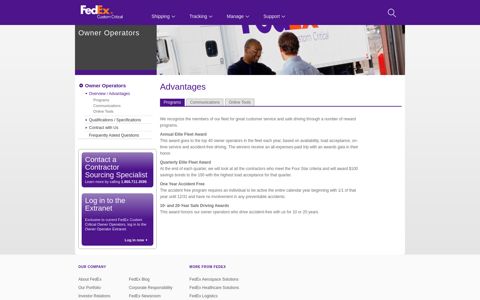 Owner Operators | Advantages - FedEx Custom Critical