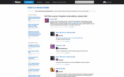 The Help Forum: Old Flickr account, forgotten email ... - Flickr