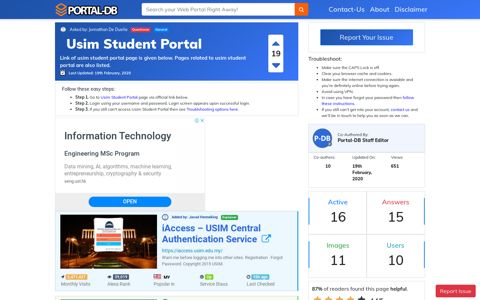 Usim Student Portal