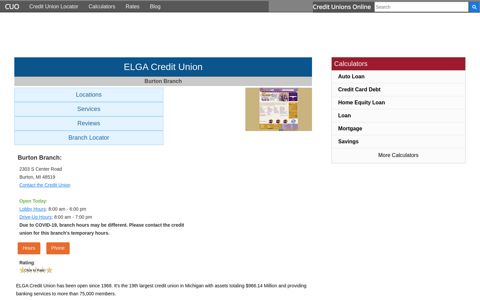 ELGA Credit Union - Burton, MI at 2303 S Center Road