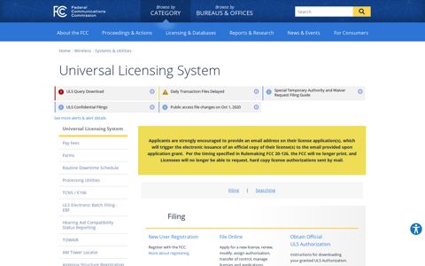 Universal Licensing System | Federal Communications ...