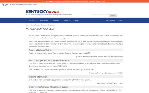 Manage-Employees - KY Personnel Cabinet - Kentucky.gov