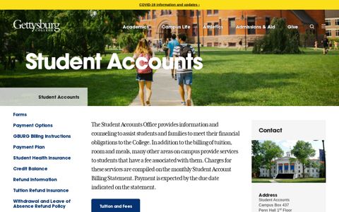 Student Accounts - Gettysburg College