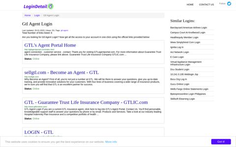 Gtl Agent Login GTL's Agent Portal Home - http://gtlagentportal.com ...
