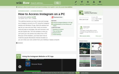How to Access Instagram on a PC (with Pictures) - wikiHow