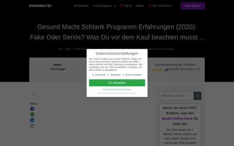 ᐅ Gesund Macht Schlank Programm Erfahrungen (2020 ...