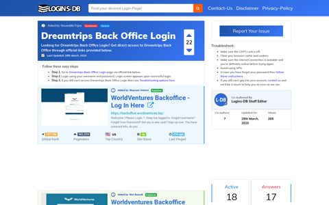 Dreamtrips Back Office Login - Logins-DB