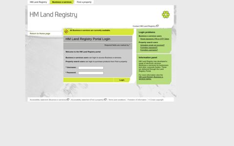 HM Land Registry Portal Login