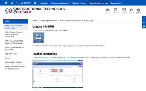 HMH / HMH online teacher & student login - Plano ISD