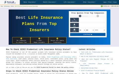 How to Check ICICI Prudential Life Insurance Policy Status ...