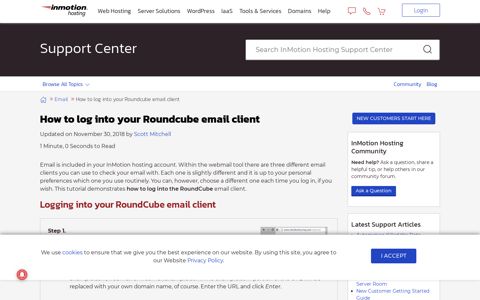 How to log into your Roundcube email client | InMotion Hosting