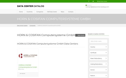 HORN & COSIFAN Computersysteme GmbH - 1 Datacenters ...