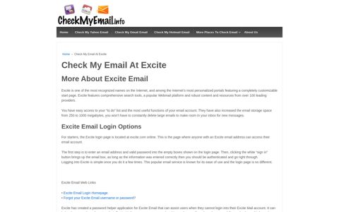 Check My Email At Excite - Check Yahoo, Gmail, and Hotmail ...