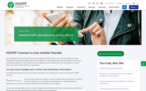 Connect with your pension on any device - HOOPP