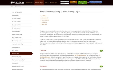 Online Rummy Lobby Login | Online Rummy Table - Khelplay ...