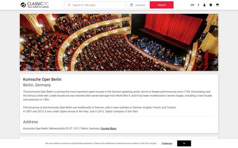 Komische Oper Berlin, Berlin - upcoming classical events