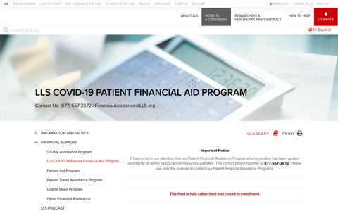 LLS COVID-19 Patient Financial Aid Program | Leukemia and ...