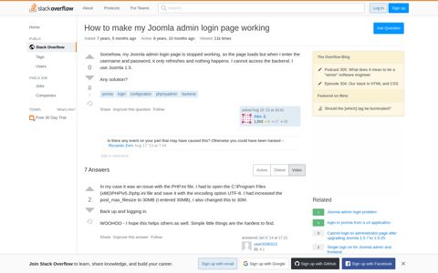 How to make my Joomla admin login page working - Stack ...