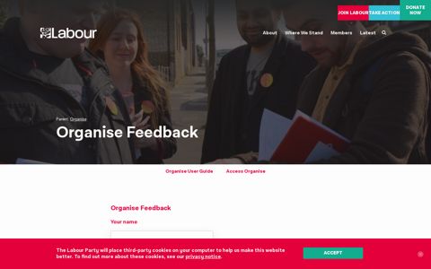 Organise Feedback - The Labour Party
