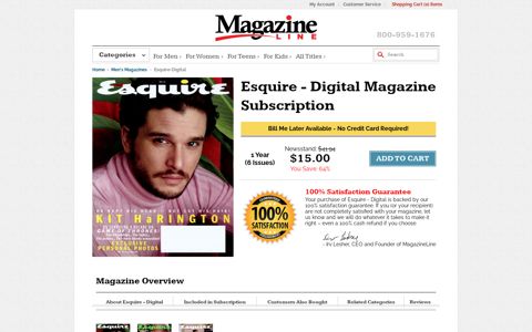 Esquire - Digital Magazine Subscription | MagazineLine