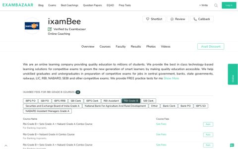 ixamBee Online Classes | Fees, Reviews, Free Videos, Learning