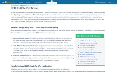 HSBC Credit Card Net Banking: Registration, Login & Make ...