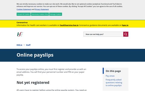 Online payslips - (HSE) - healthservice.ie