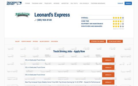Leonard's Express | Truckers Review Jobs, Pay, Home Time ...