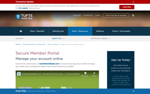 Secure Member Portal - Tufts Health Plan