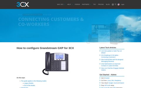 How to configure Grandstream GXP for 3CX
