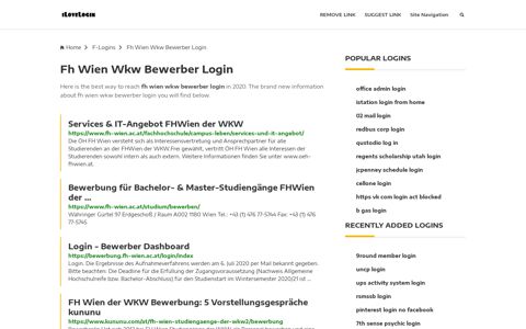 Fh Wien Wkw Bewerber Login ❤️ One Click Access - iLoveLogin