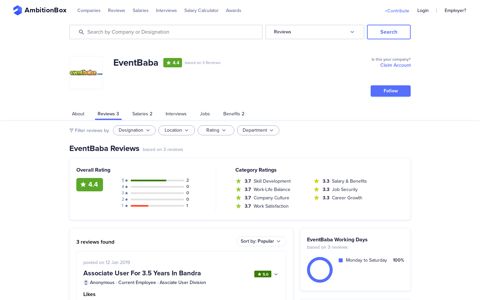 EventBaba Reviews by 3 Employees | AmbitionBox