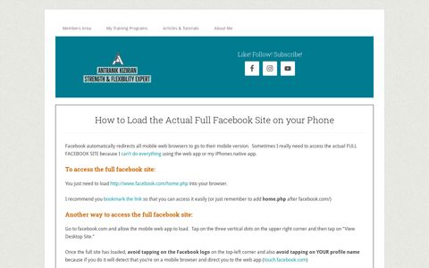 access the full version of facebook's site on your mobile phone ...