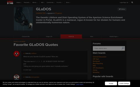 Favorite GLaDOS Quotes - GLaDOS - Giant Bomb